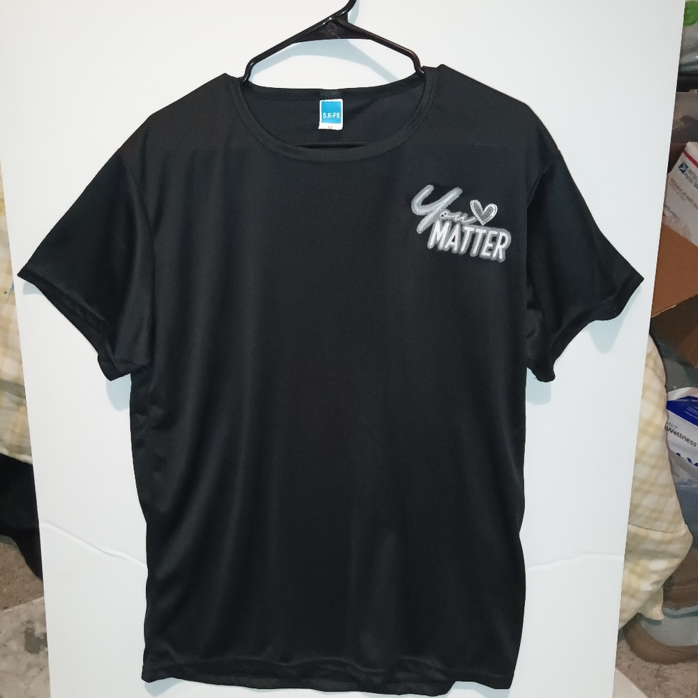 Black and White Short Sleeve Crew Neck Tee